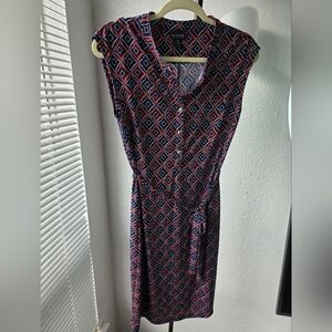 Enfocus Studio Geometric Patterned Sleeveless Dress